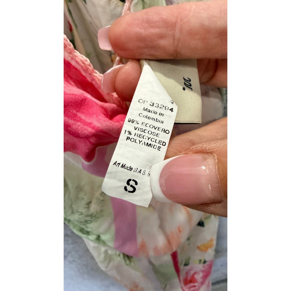 Maaji Maxi Dress Womens Small Multicolor Floral Tropical Boho Bird Print Slit - Picture 5 of 6